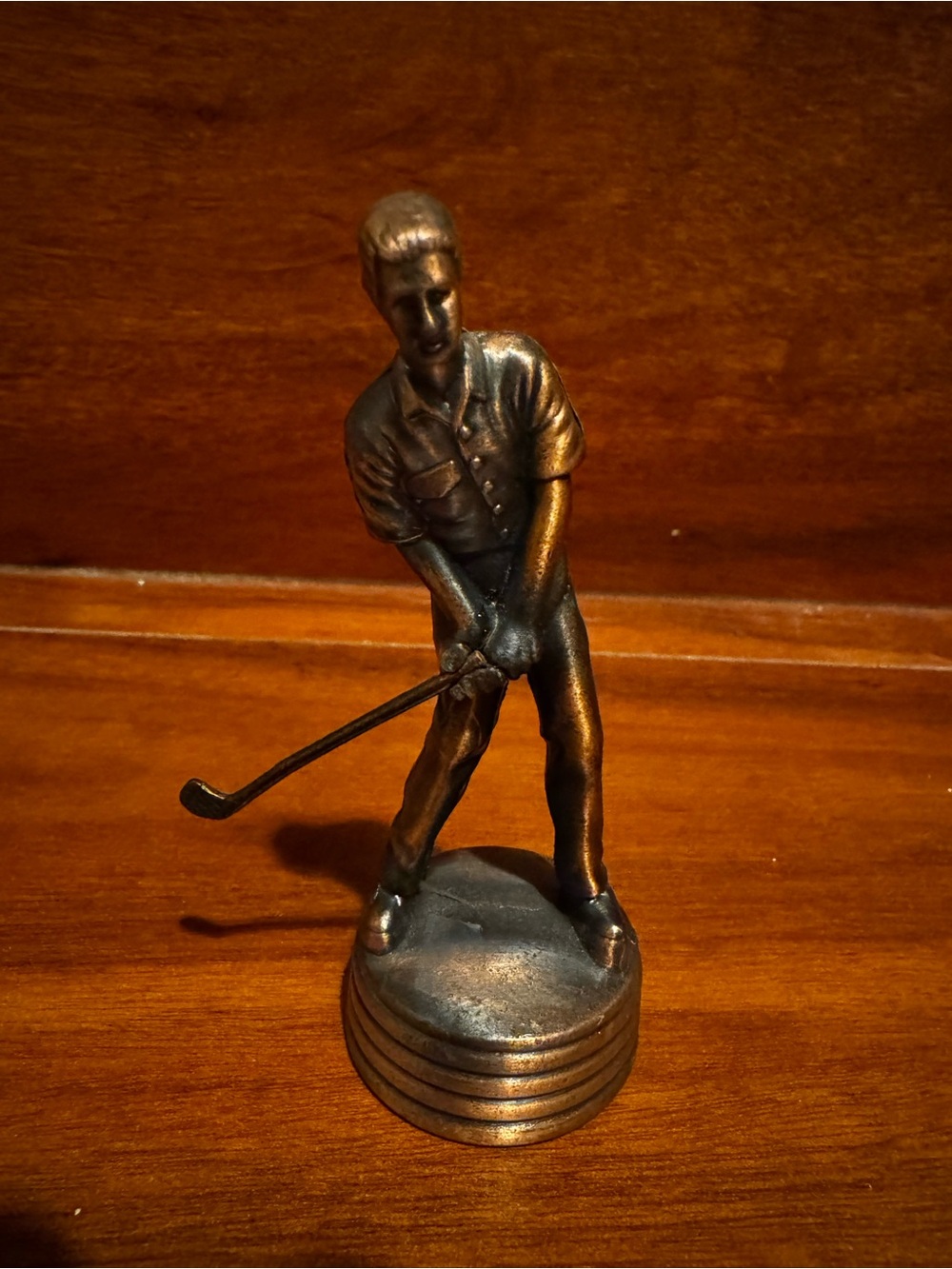 Vintage Estate Bronze-Copper Toned Golf Golfer Figurine pencil sharpener